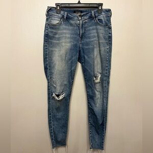 True‎ Religion Jennie Blue Distressed Raw Hem Skinny Denim Jeans Womens Size 30